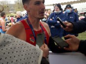 Alexis Miellet à l'arrivée du championnat de France de cross-country 2022 - photo JL Benoit