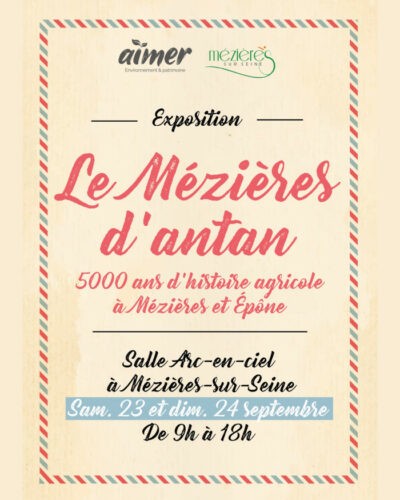 "Le Mézières d'antan", expo à Mézières-sur-Seine les 23 et 24 septembre 2023
