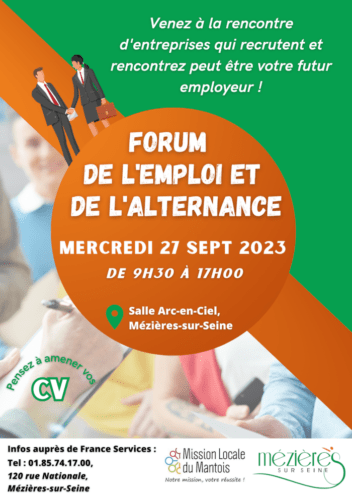 Forum de l'emploi et de l'alternance à Mézières-sur-Seine le 27/09/2023