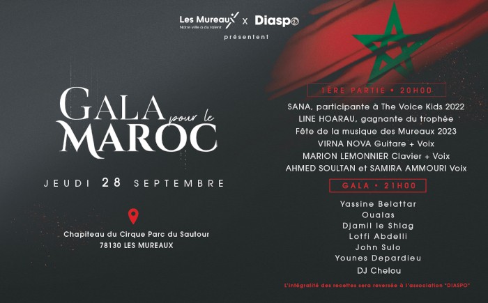 Gala pour le Maroc aux Mureaux le 28/09/2023