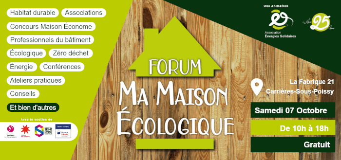 Forum Ma Maison Écologique à Carrières-sous-Poissy le 07/10/2023