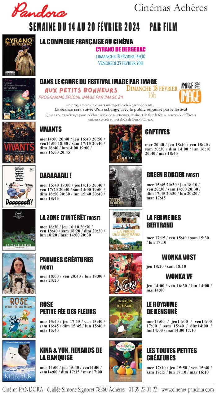 Ciné d'Achères, prog du 14 au 20 février 2024