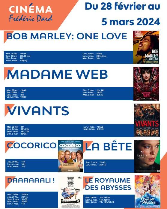 Cinéma des Mureaux, prog du 28 février au 5 mars