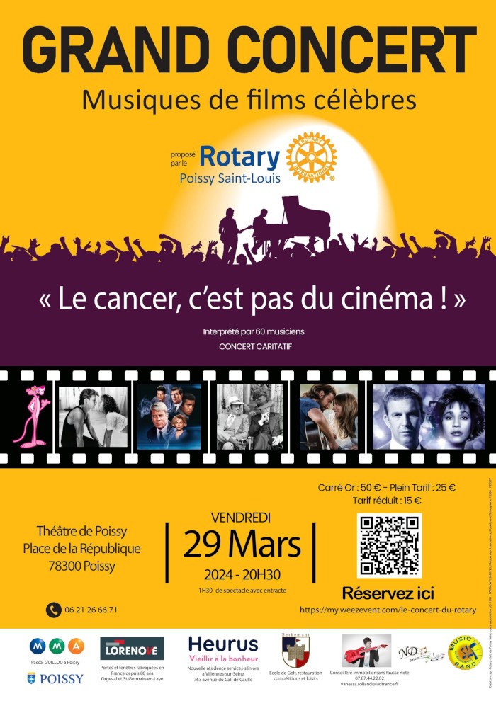 Concert caritatif organisé par le Rotary club au théâtre de Poissy le 29/03/2024