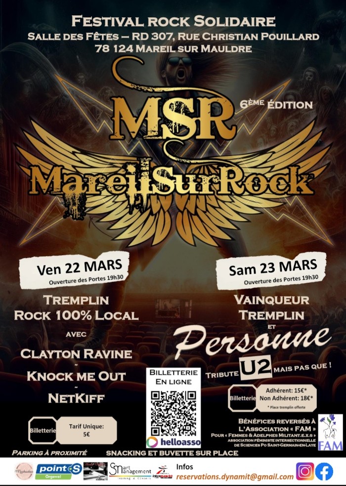 "Mareil sur Rock", festival à Mareil-sur-Mauldre les 22 et 23 mars 2024