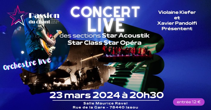Concert live par l'association Passion du chant à Issou le 23/03/2024