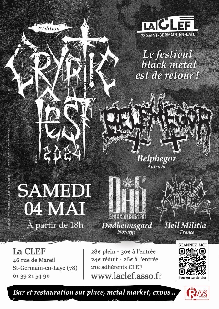 RVVS partenaire du Cryptic Fest à La Clef le 04/05/2024