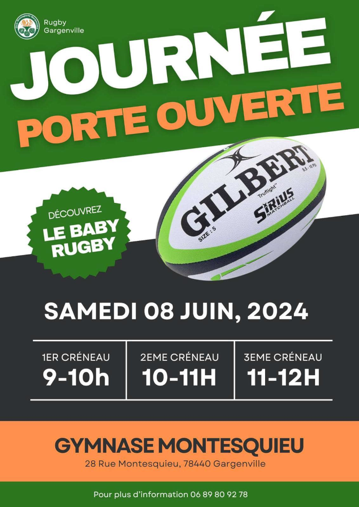 Journée porte ouverte du COG Rugby, découverte du baby rugby le 08/06/2024 au stade Montesquieu de Gargenville