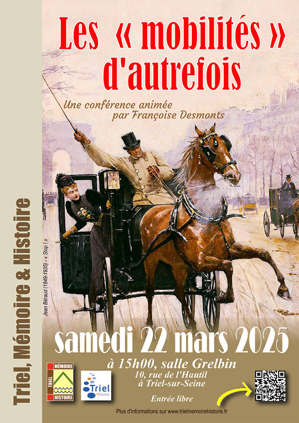 "Les mobilités d'autrefois", conférence à Triel-sur-Seine (78) le 22/03/2025