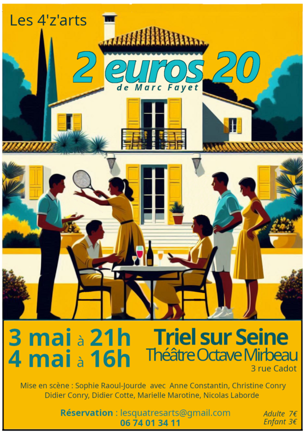 "2 euros 20", théâtre à Triel-sur-Seine les 3 et 4 mai