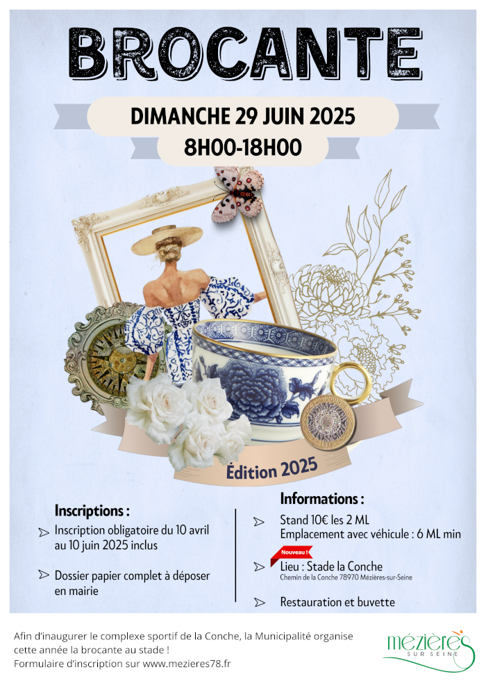 Brocante à Mézières-sur-Seine (78) le 29/06/2025