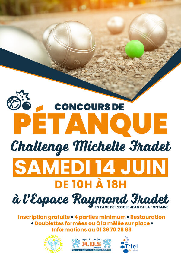 Concours de pétanque à Triel-sur-Seine (78) le 14/06/2025