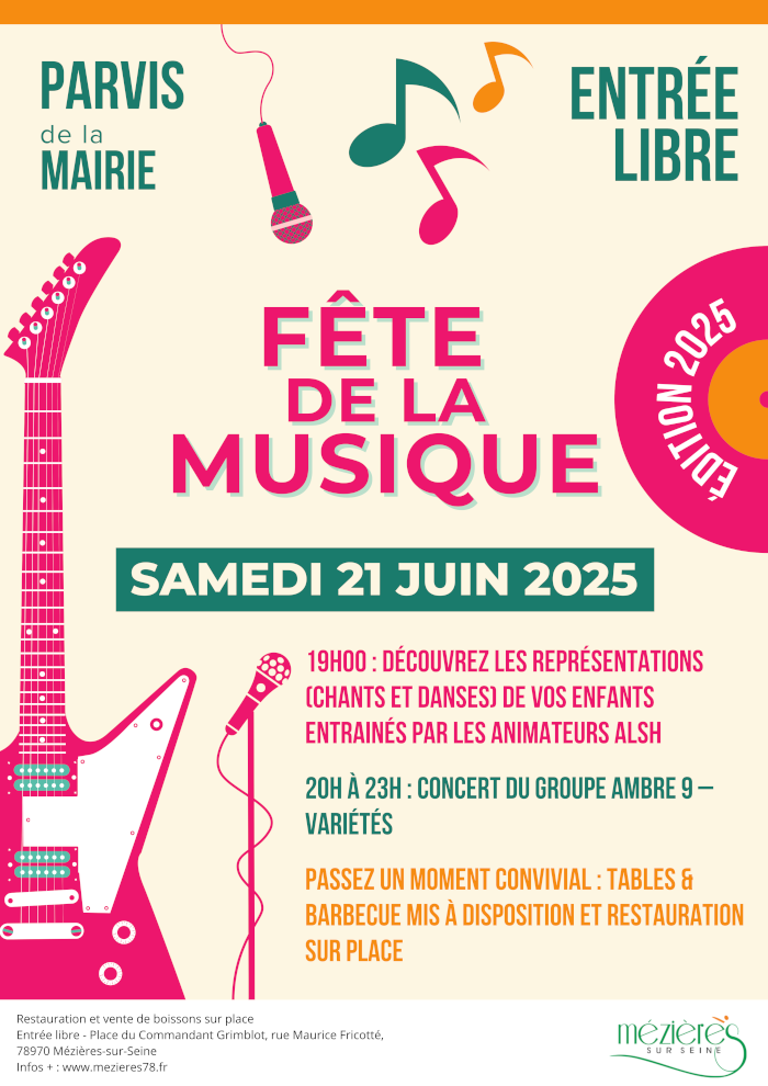 Fête de la musique à Mézières-sur-Seine le 21/06/2025