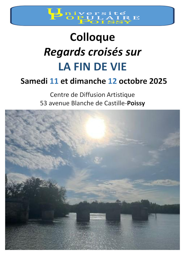 Colloque sur la fin de vie à Poissy (78) les 11 et 12 octobre 2025