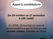 Le Fair, appel à candidature 2026, du 20 octobre au 17 novembre à midi