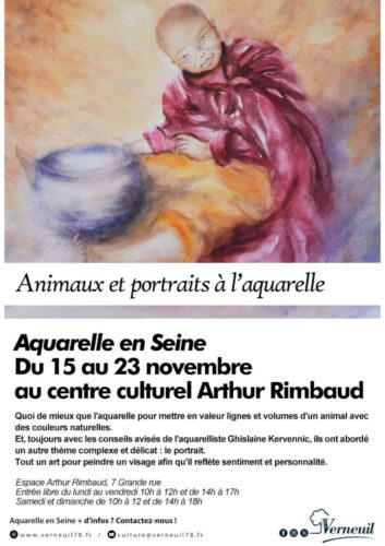 "Aniamux et portraits à l'aquarelle", exposition à Verneuil-sur-Seine (78) du 15 au 23 novembre 2025