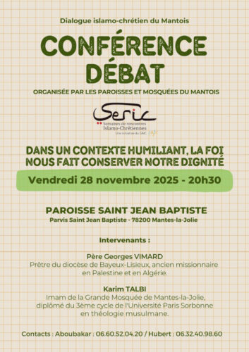 Rencontres Islamo-Chrétiennes du Mantois à Mantes-la-Jolie (78) le 28/11/2025