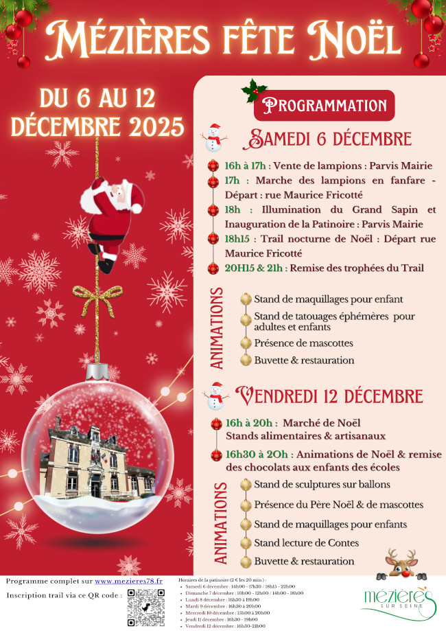 Festivités de Noël à Mézières-sur-Seine (78) du 6 au 12 décembre 2025