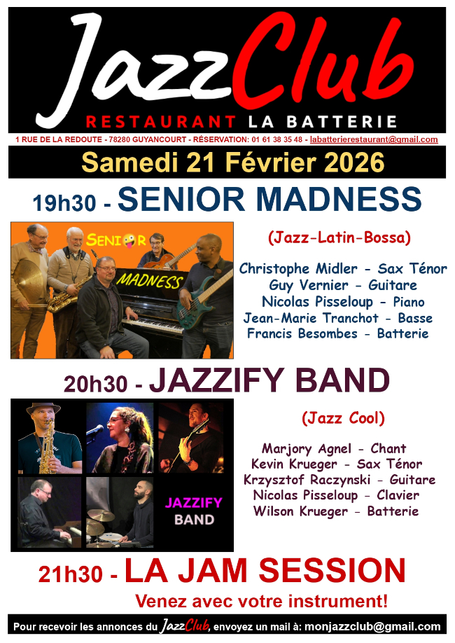 "Jazz club #21" à la Batterie (78) le 21/02/2026
