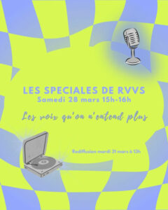"Les spéciales de RVVS", programme du 28/03/2026