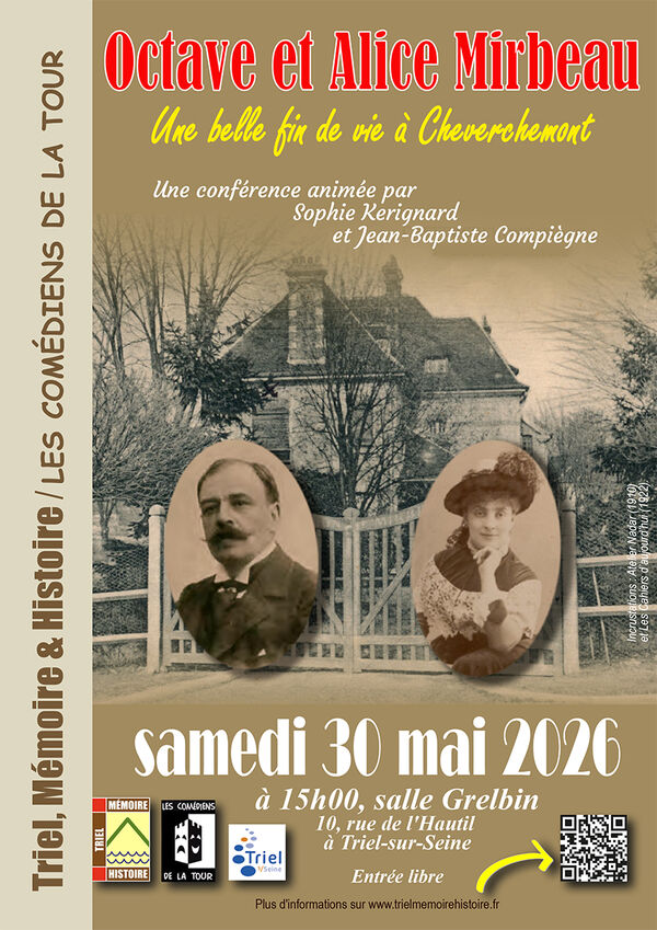 "Octave et Alice Mirbeau, une belle fin de vie à Cheverchemont", conférence à Triel-sur-Seine le 30/05/2026