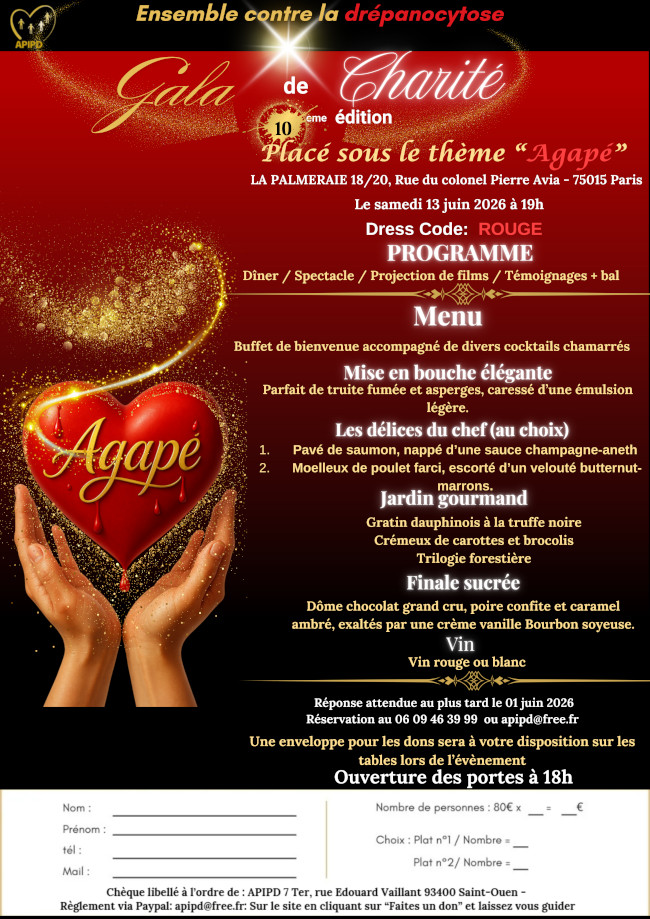 APIPD, galade charité 2026, le programme