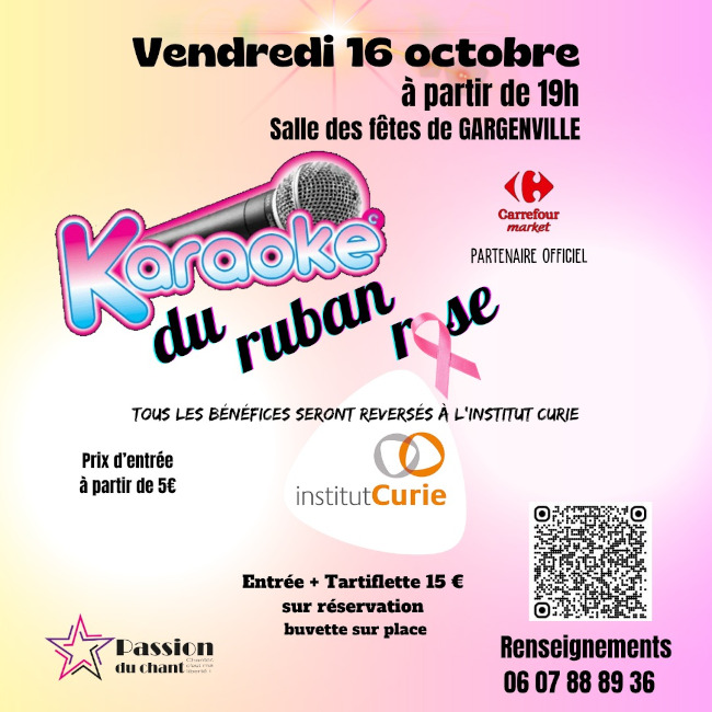 Karaoké du Ruban rose à Gargenville (78) le 16/10/2026