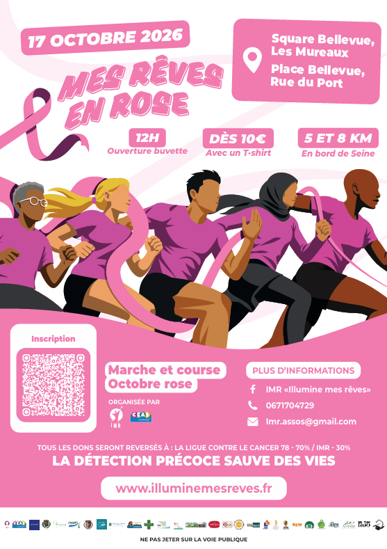 Mes rêves en rose, marche solidaire aux Mureaux (78) le 17/10/2026