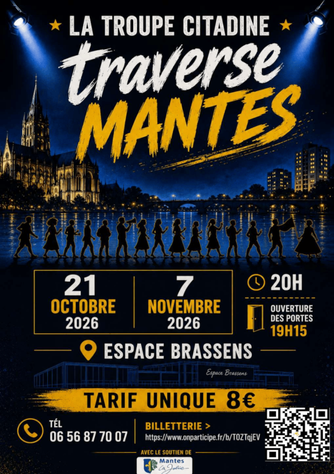 "La troupe citadine : traverse Mantes", théâtre à Mantes-la-Jolie les 21 octobre et 7 novembre 2026